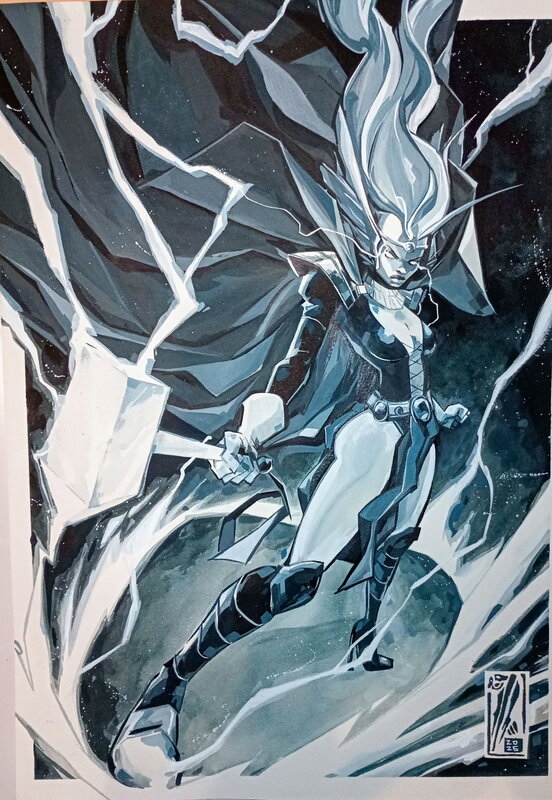 Alberto Locatelli, Storm Goddess of thunder - Illustration originale