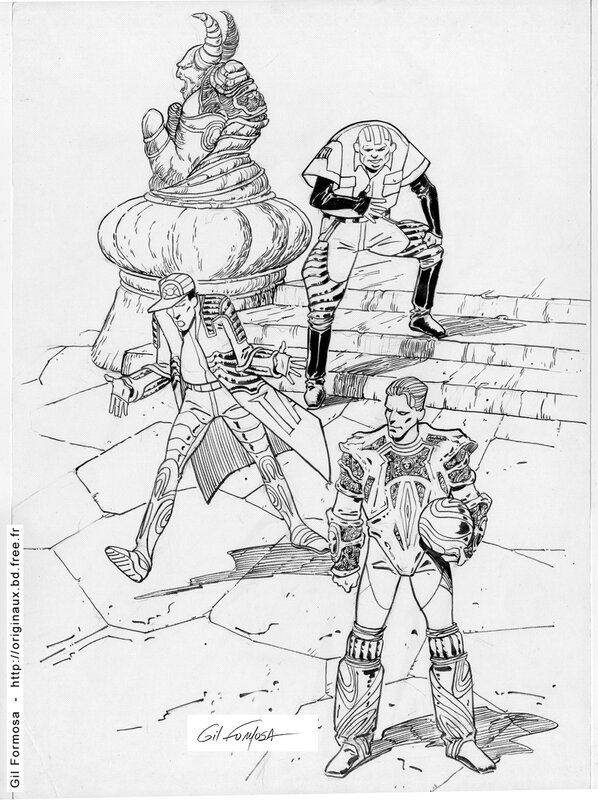 Gil Formosa, Philippe Druillet, DRUILLET - Création de personnages 1 - Planche originale