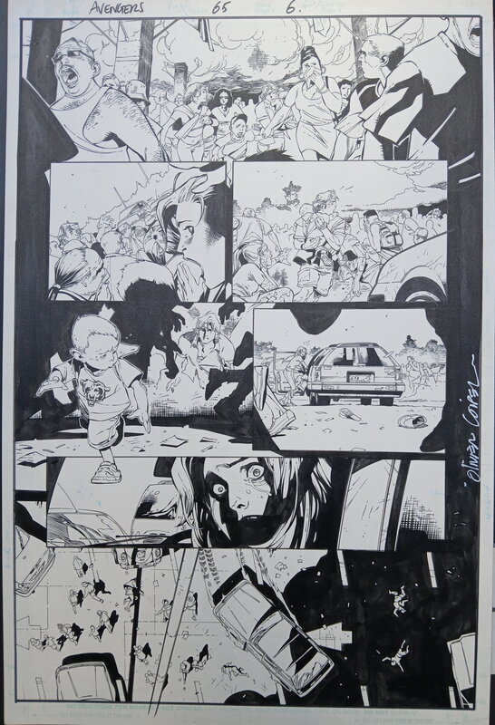 En vente - AVENGERS / RED ZONE par Olivier Coipel, Andy Lanning - Planche originale