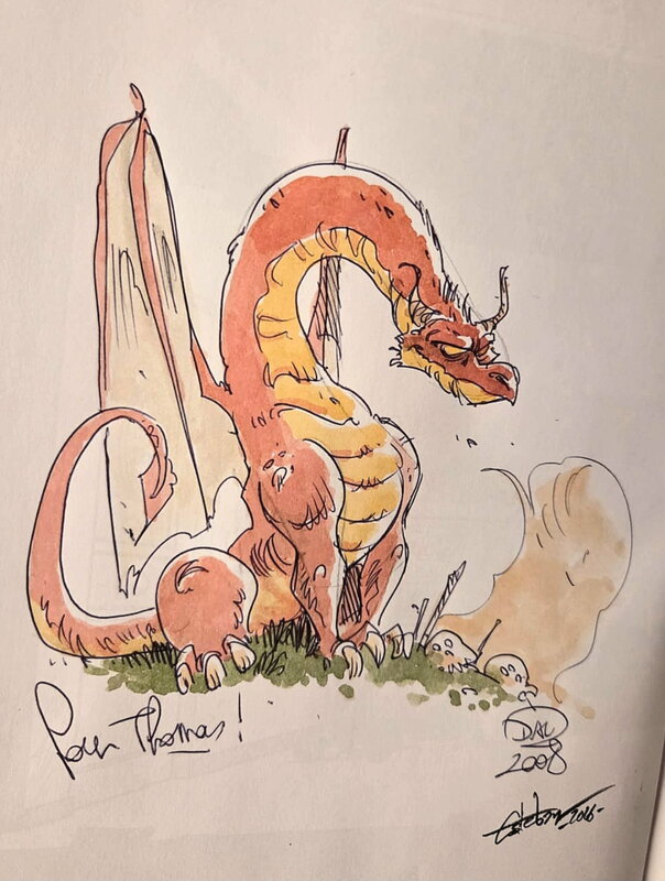 Dav, Le Fainéant des anneaux - Dédicace dragon - Sketch