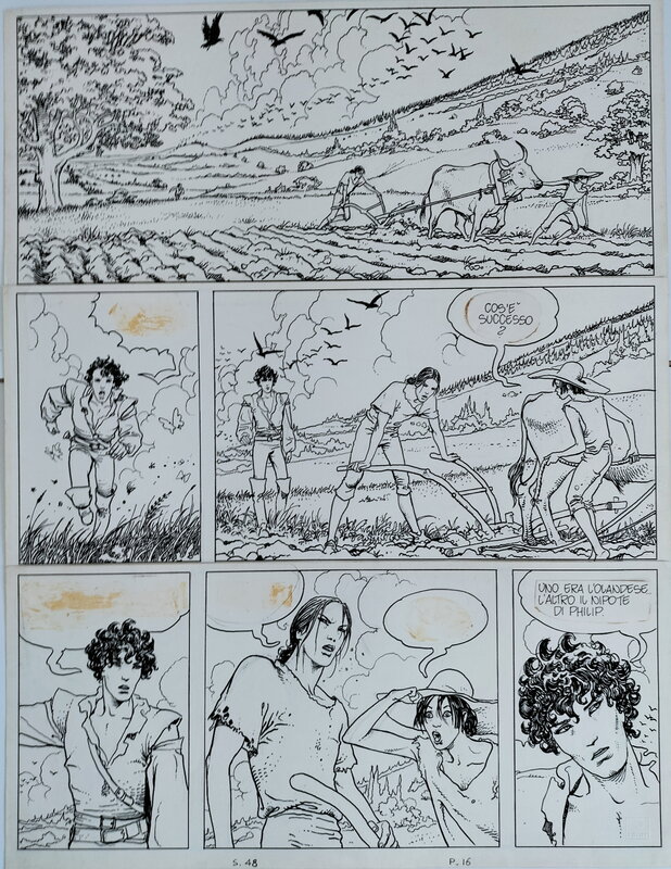 Milo Manara, Hugo Pratt, Un été indien (page 20) - Planche originale