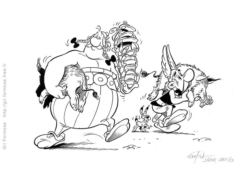 Obélix & ASTÉRIX par Gil Formosa, Albert Uderzo, René Goscinny - Planche originale
