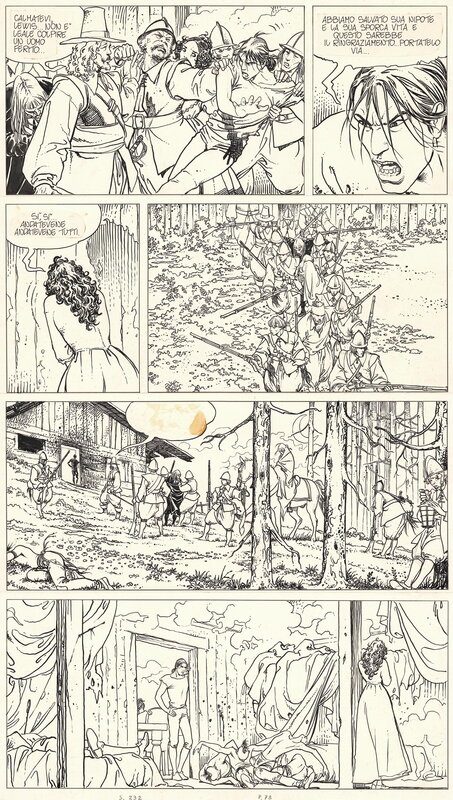 Un été indien page+ par Milo Manara, Hugo Pratt - Planche originale