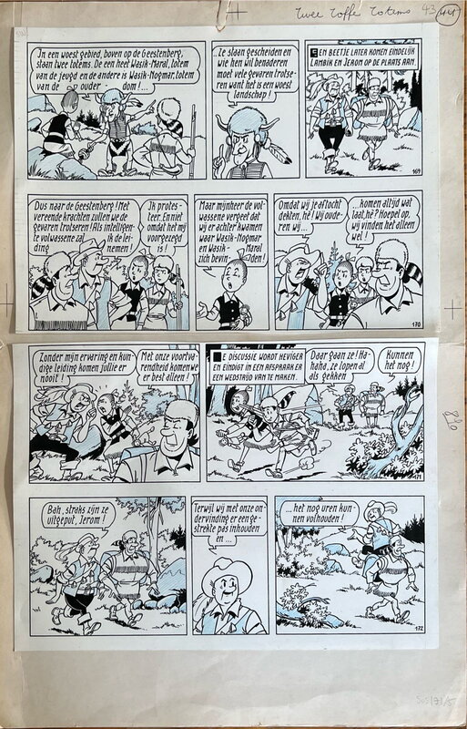 Twee toffe totems par Willy Vandersteen, Paul Geerts - Planche originale