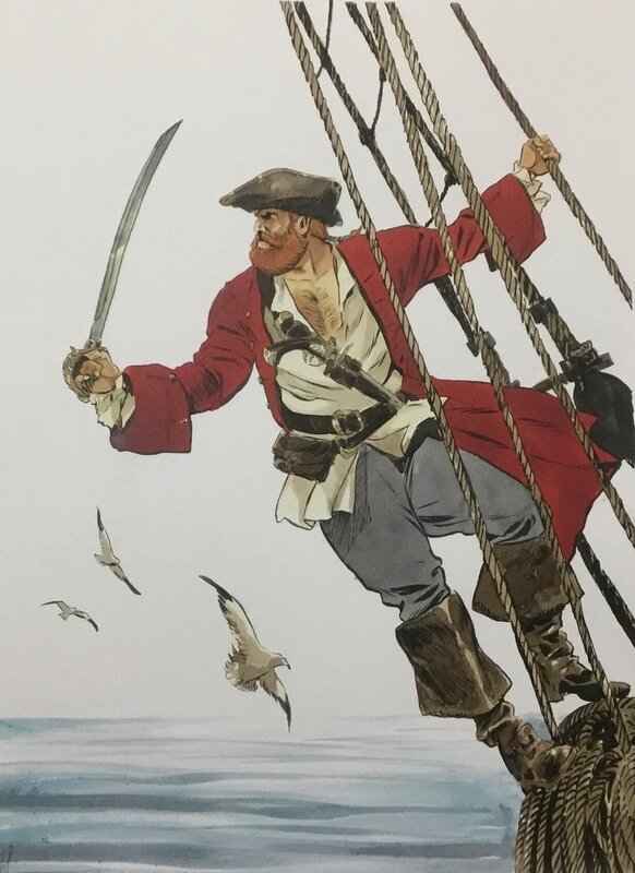 Stefano Carloni, Barbe Rouge - À l'abordage ! - Illustration originale