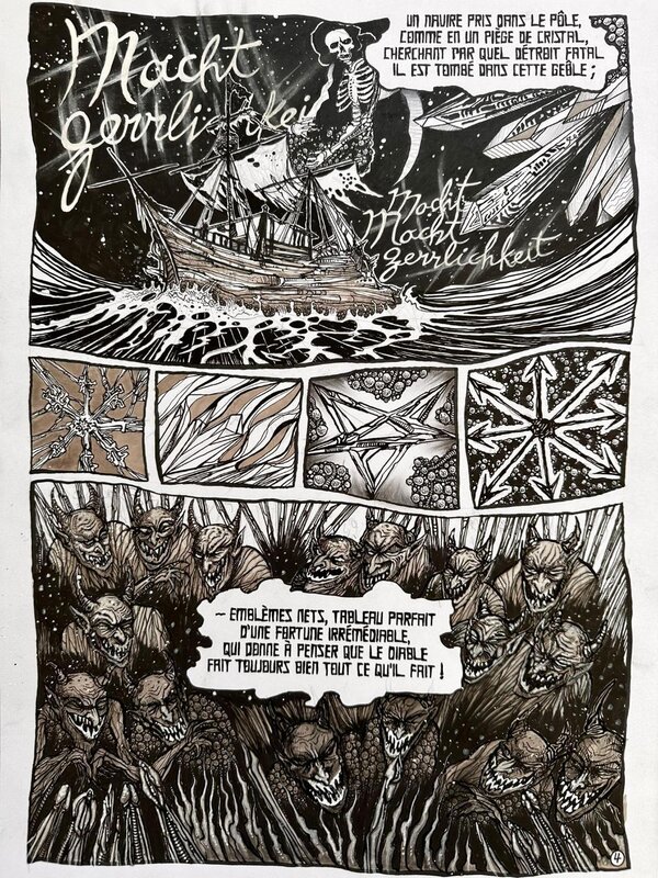 Gama Benzeno, L'irrémédiable - CHARLES BAUDELAIRES, planche originale 4/5 - Illustration originale