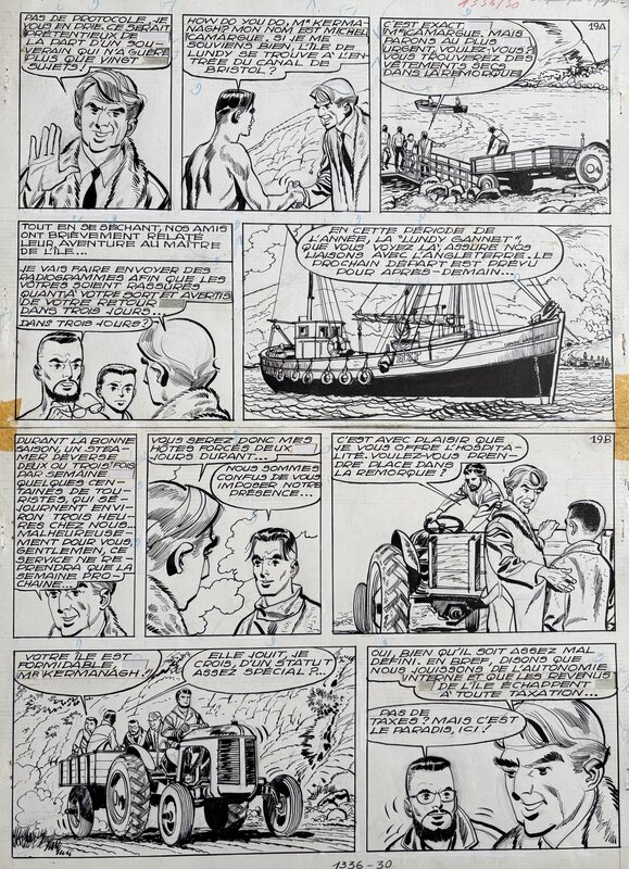 Arthur Piroton, Charles Jadoul, MICHEL et THIERRY  T3 Un Royaume pour un Puffin - Planche originale