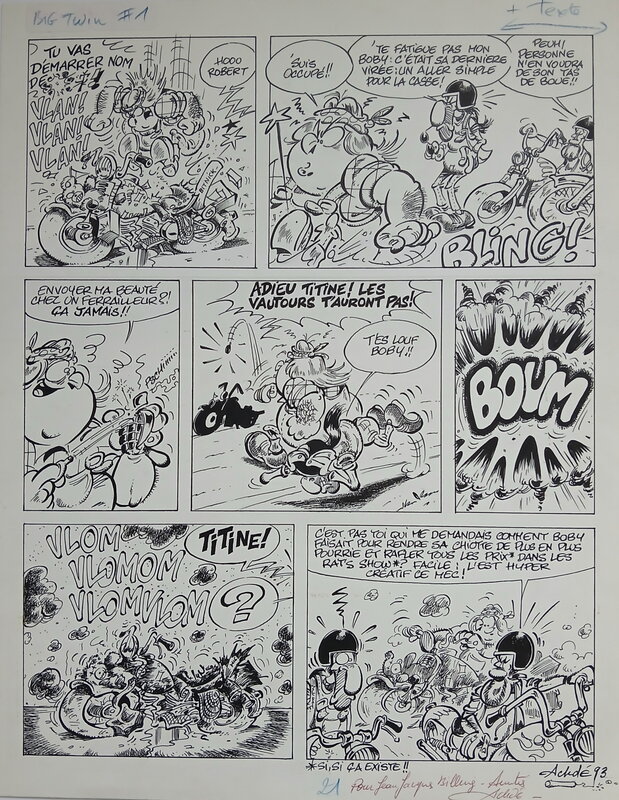 Big Twin - gag 21 - Achdé - Planche originale