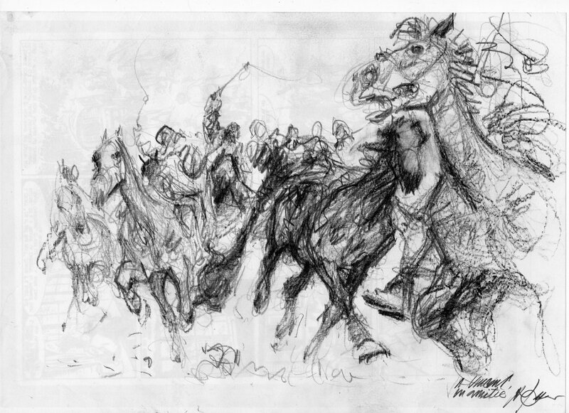 Chevaux par René Follet - Œuvre originale