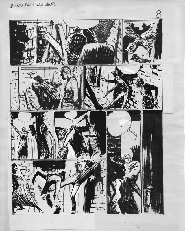 René Follet, Les ZINGARI. Le fou du clocher p8 - Œuvre originale