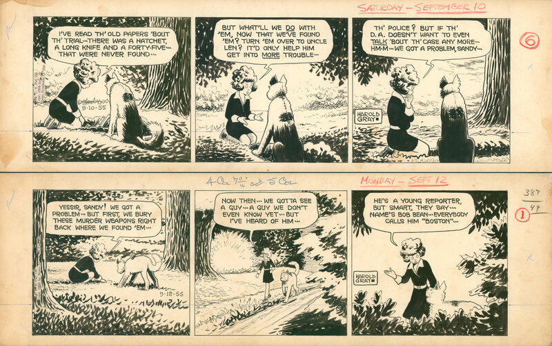 Harold Gray, Little Orphan Annie 9-10 and 9-12-55 - Comic Strip