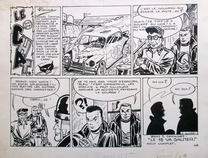 Greg, Michel Denys, Le chat - planche parue dans le n°45 d'Héroïc-Albums - Planche originale