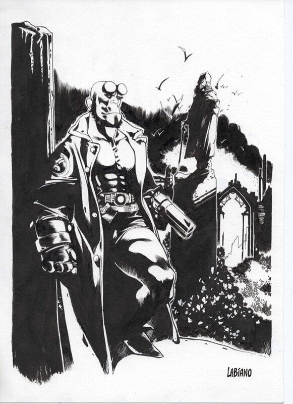 Hellboy par Hugues Labiano - Illustration originale