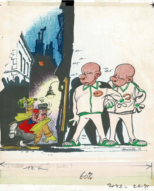 Jean-Claude Fournier, Spirou Les Mémoires de Spip Le Robot malade - Original Illustration