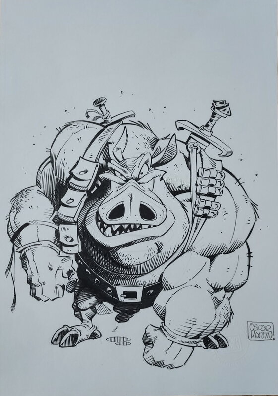 Oscar Martin, Solo - Le Cochon Guerrier - Illustration originale
