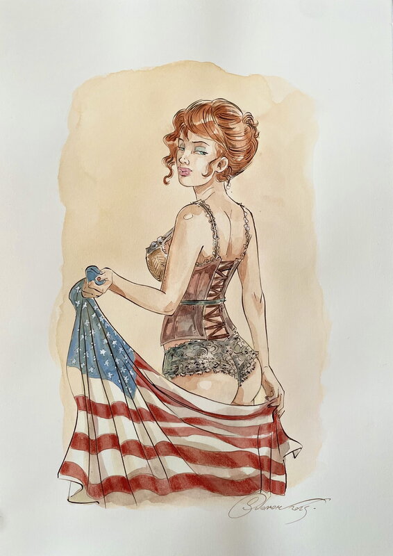 Margot au drapeau by Paul Salomone - Original Illustration