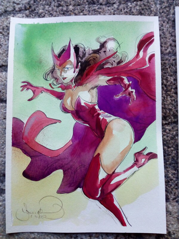 En vente - Scarlet witch / yannick corboz - Illustration originale