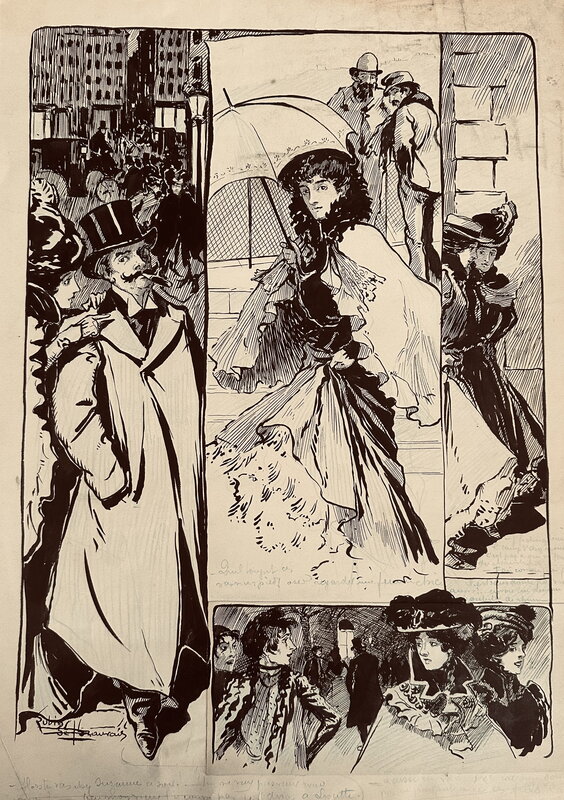 Lubin de Beauvais, Vers 1890, les grands boulevards - Illustration originale