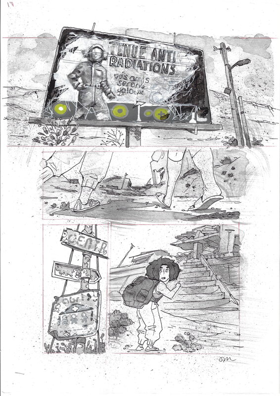 En vente - Anne Masse, Asphalte Sauvage - Planche originale 21 - Couverture originale
