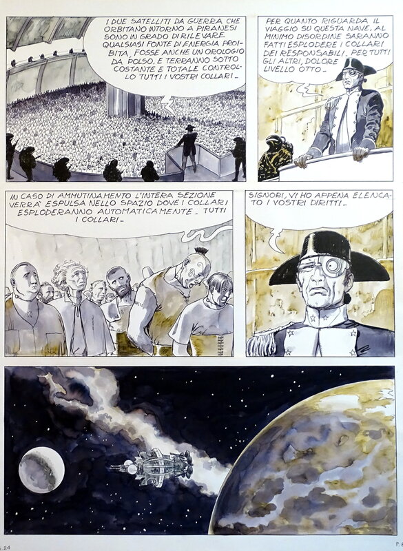 En vente - Milo Manara, Piranèse La Planète Prison pl.8 - Planche originale