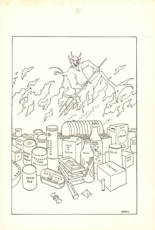 En vente - Moebius, Pour l'ouvrage Mangez mieux, vivez mieux 1992 - Illustration originale