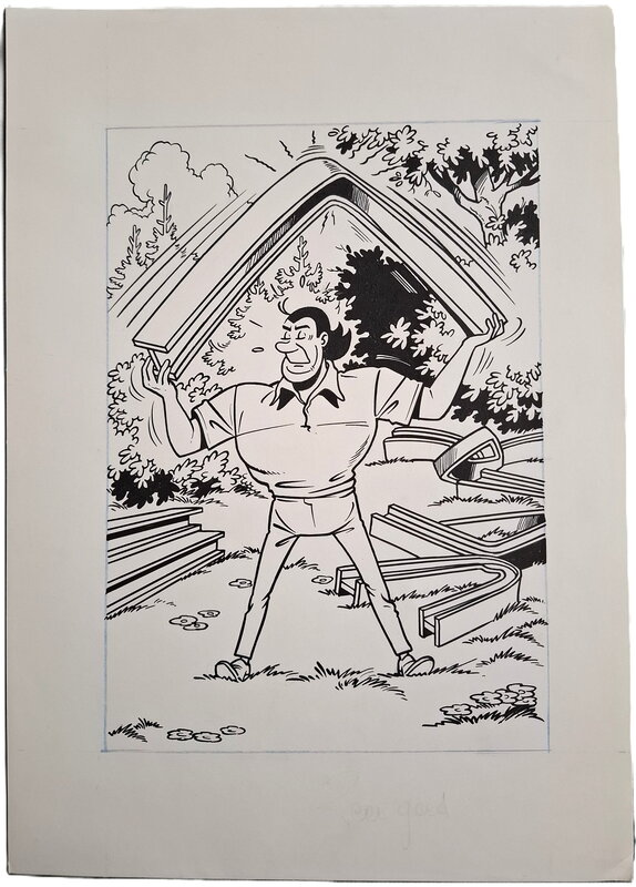 En vente - Originele tekening Jerom door Paul Geerts - Planche originale