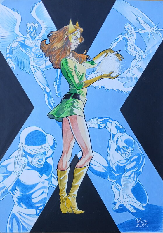 Claude Pelet, Jean Grey et les X-MEN - Original Illustration
