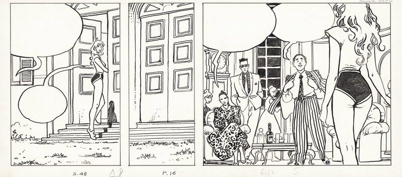 En vente - Milo Manara, Le Parfum de l’invisible #1 - 3e strip p.16 - Planche originale