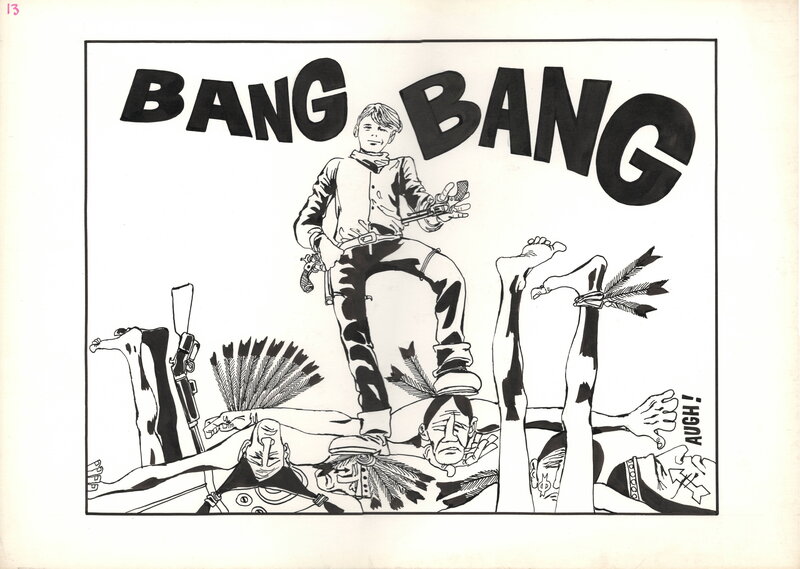 For sale - Guido Crepax, Bang Bang [Fort Alamo: Canzoni e storie del vecchio West] - Original Illustration