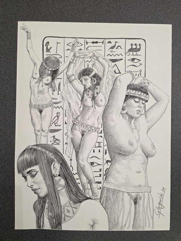 For sale - Les filles d'Isis by Philippe Glogowski - Original Illustration