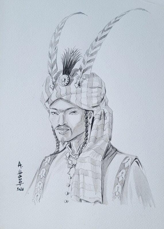Le Khan by André Houot - Original Illustration
