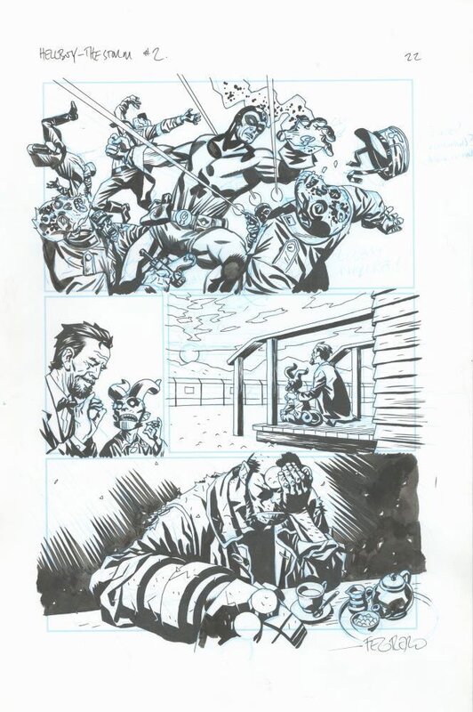 En vente - Duncan Fegredo, Hellboy - The Storm #2 pg22 - Planche originale