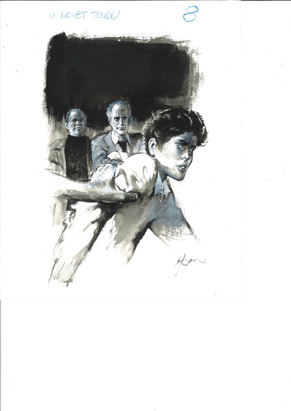 En vente - Le doigt tendu par René Follet - Illustration originale