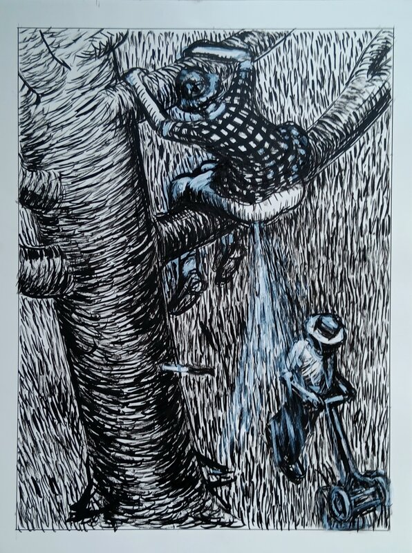 On the grass par Pat Moriarity - Illustration originale