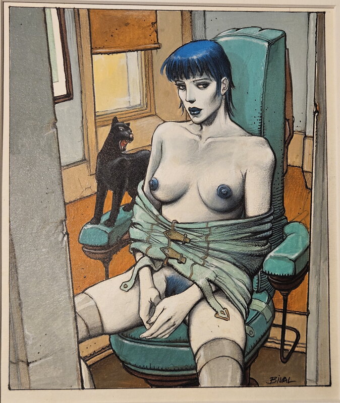For sale - Enki Bilal, 1987 - La Femme Piège, déshabillée pour Playboy * - Original Illustration