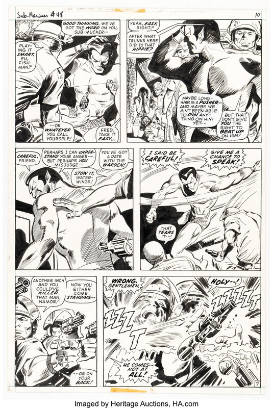 Gene Colan and Mike Esposito Sub-Mariner #48 Story Page 7 Original Art (Marvel, 1972) - Planche originale