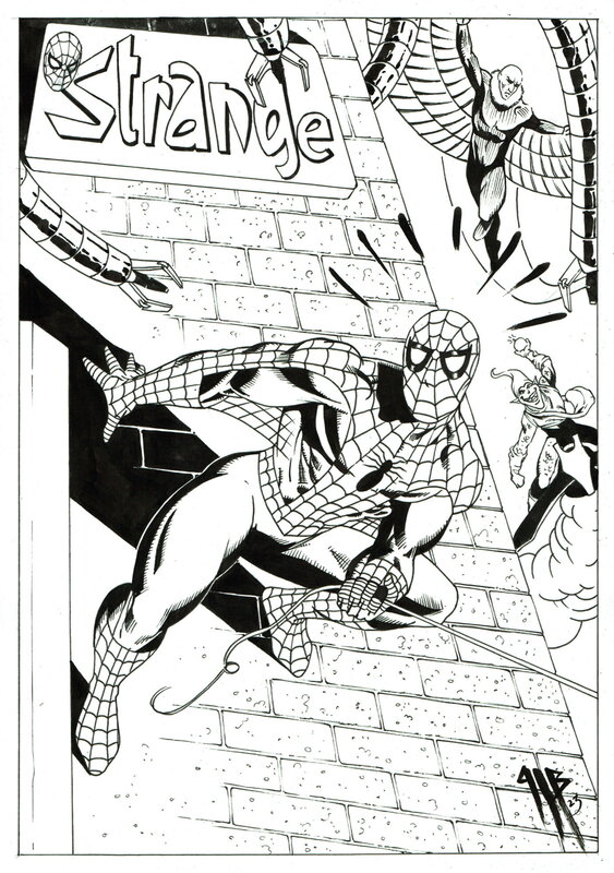 En vente - Philippe Bringel, Spiderman les sens en alerte - Illustration originale