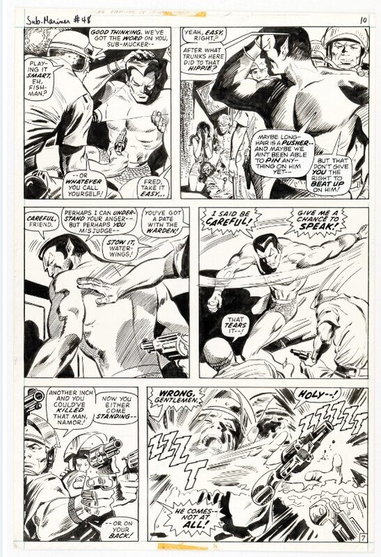 Gene Colan and Mike Esposito Sub-Mariner #48 Story Page 7 Original Art (Marvel, 1972) - Planche originale
