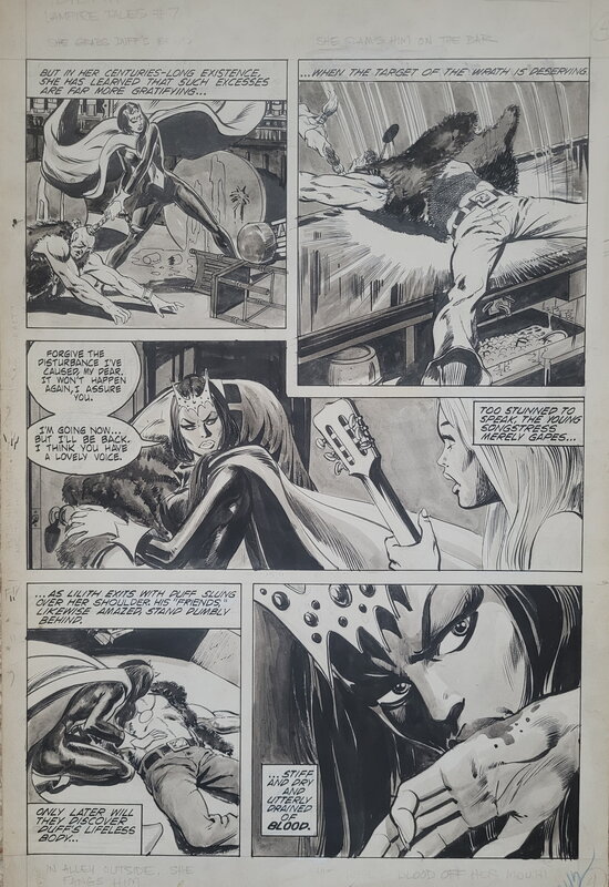 Bob Brown, Steve Gerber, Crusty Bunkers (one of them), Dracula Lives #10 page 42 (1974) - LILITH story - Planche originale