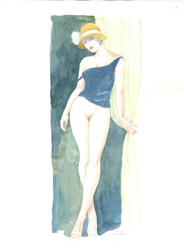 En vente - Mona Street pin-up par Leone Frollo - Illustration originale