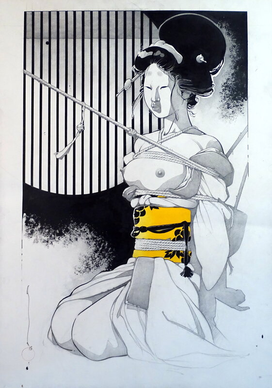 For sale - Geisha Ligotée by Michetz - Original Illustration