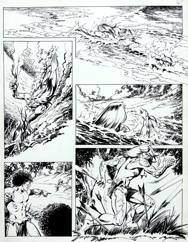 Romero, André Chéret, Roger Lécureux, Romero, Rahan, planche test n°3, 1976 - Comic Strip