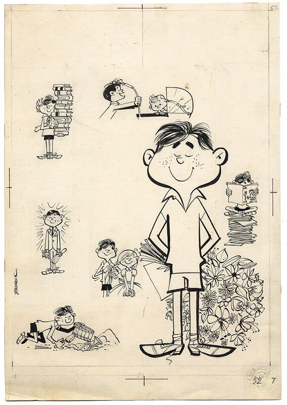 Berck, Couverture Tintin no 52 de 1960 - Planche originale