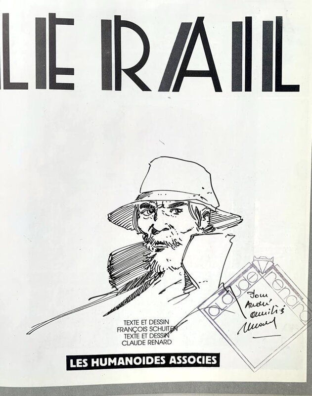 Le Rail, dédicace by François Schuiten - Sketch