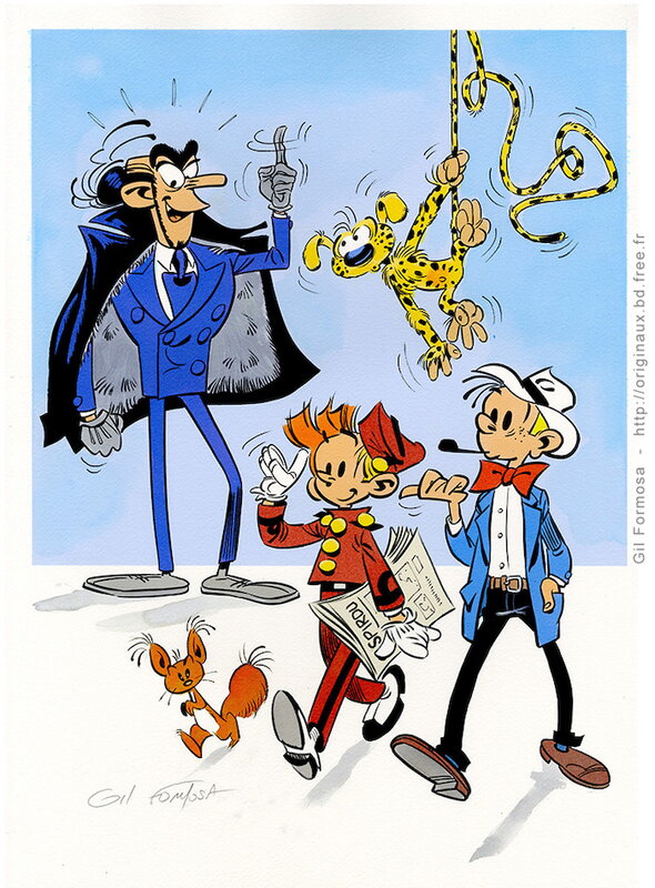 Spirou et FANTASIO par Gil Formosa, André Franquin, Michel Greg - Planche originale