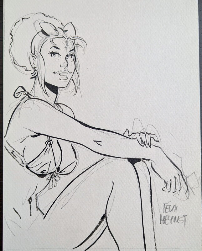 Félix Meynet, Mirabelle en maillot - Original art