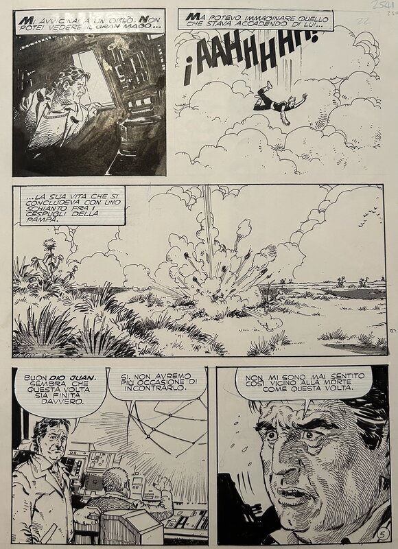 En vente - Francisco Solano Lopez, Mario Morhain, Walter Osvaldo, Paolo Ongaro, Hector Oesterheld, Solano Lopez, El Eternauta, Parte Terza, Epidode 21, planche nº5, 1981. - Planche originale