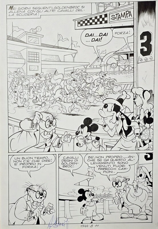 Sergio Asteriti, Buzzacchi Erasmo, Topolino e la faccenda Goldenbroc, page 11 - Planche originale