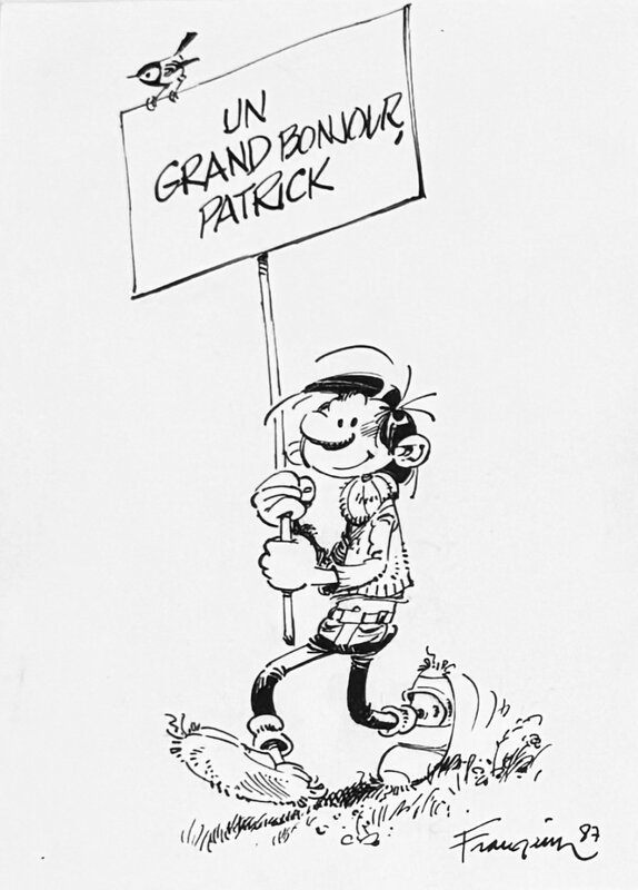 Gaston Lagaffe par André Franquin - Illustration originale