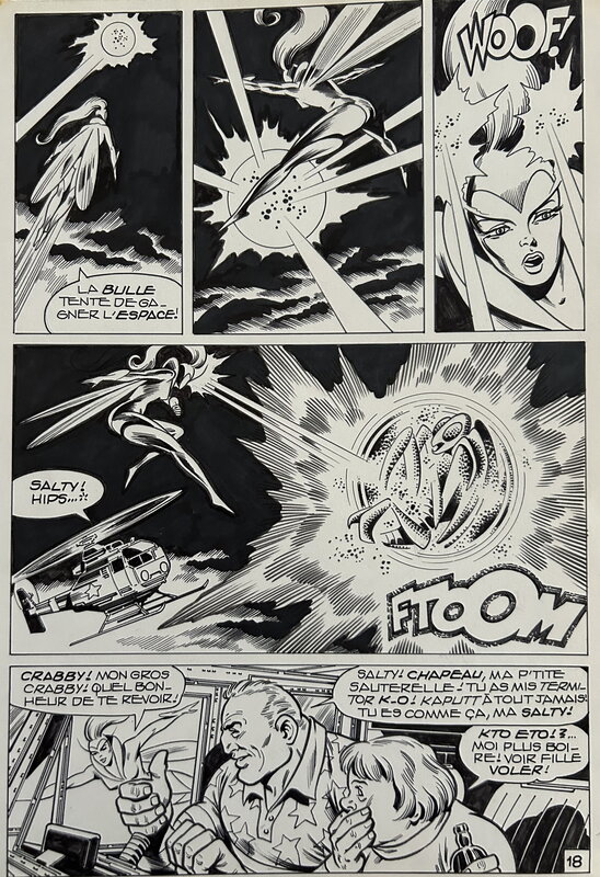 Jean-Yves Mitton, Marcel Navarro, Maurice Chevalier, Mitton, Mikros#6, Super-Termitor, planche n°18, Mustang#59, 1980. - Comic Strip